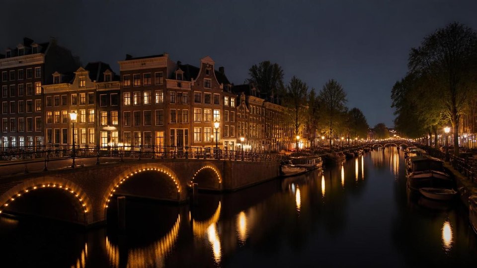 Amsterdam region: canals at night and AMS server racks