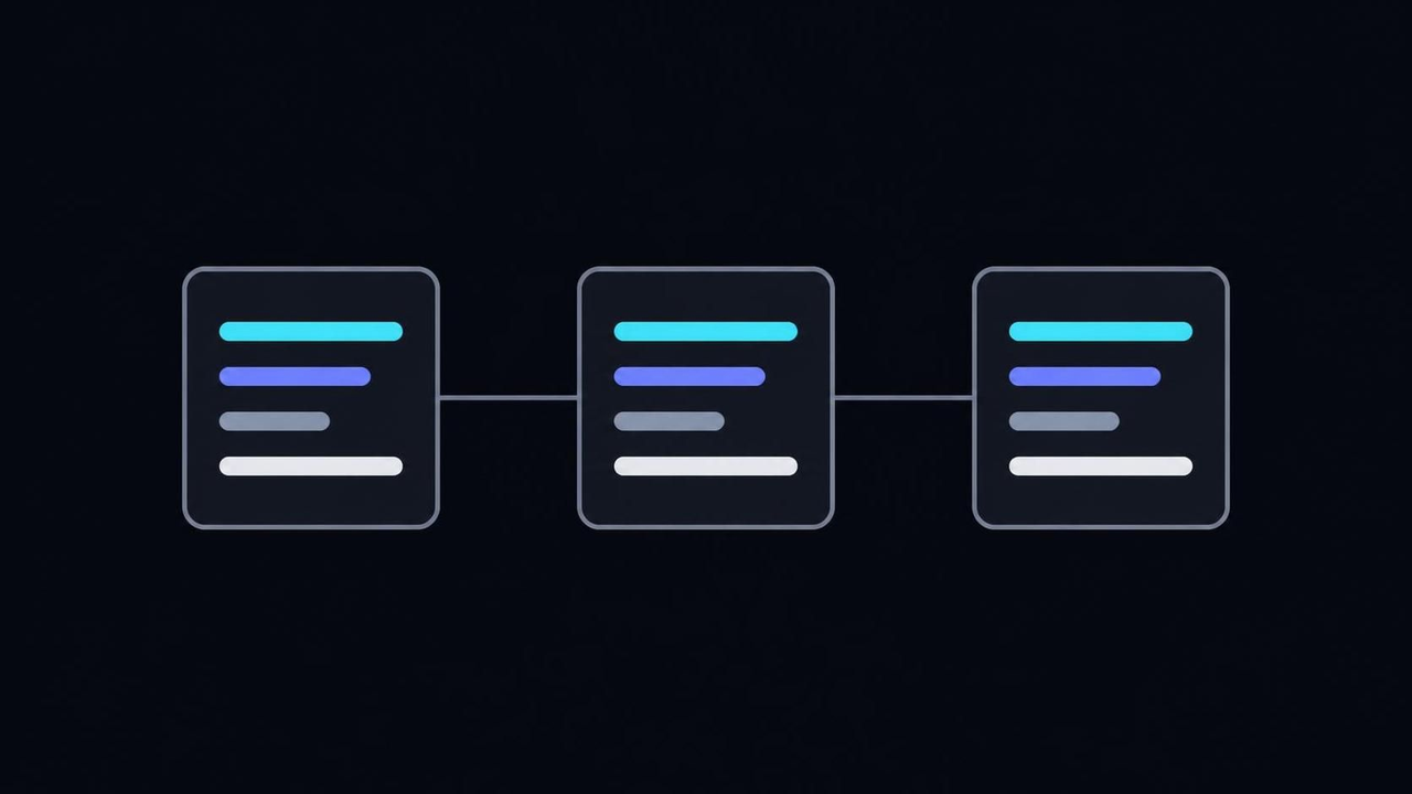 VPSbit Bitcoin still: chain of three linked blocks