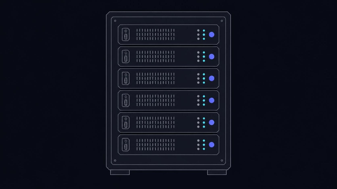 VPSbit dedicated still: rack tower with three server units
