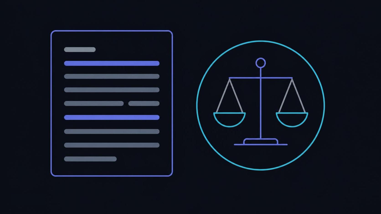 VPSbit legal still: document beside the scales of justice